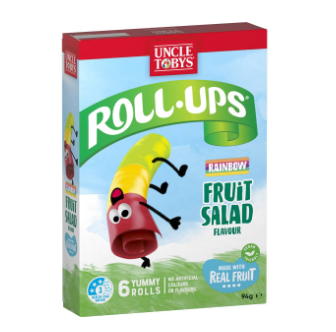 Uncle Toby's Roll Ups Rainbow Fruit Salad 6pk