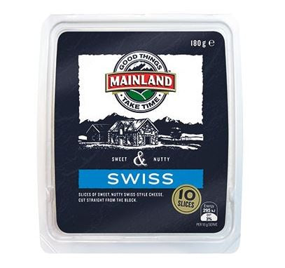 Mainland Swiss Cheese Sliced 180g
