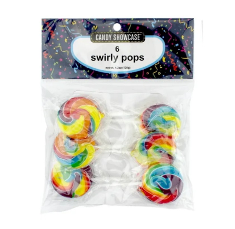 Rainbow Swirly Pops Bag 120g