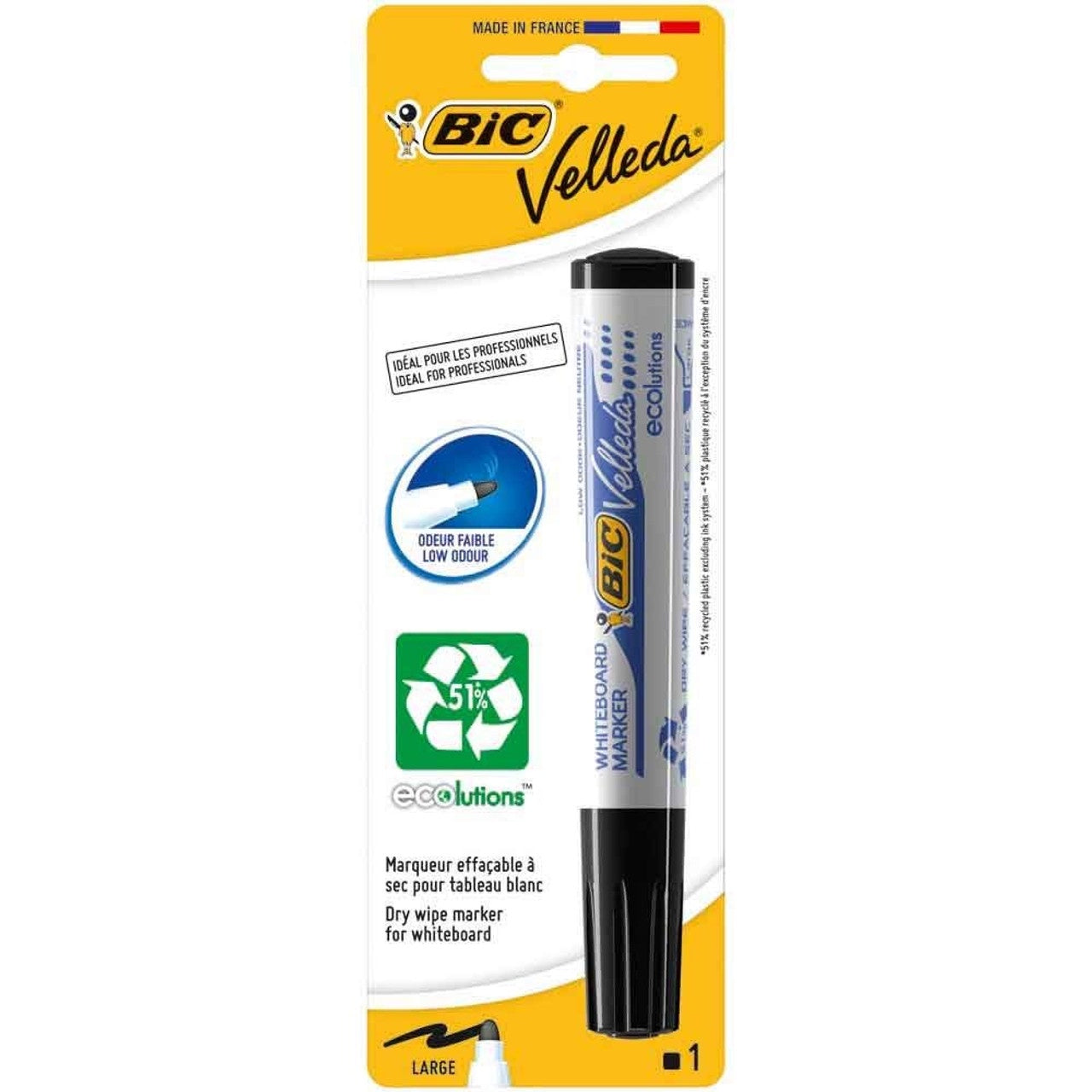 Bic Vedella Whiteboard Marker Bullet Black 1pk