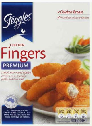 Steggles Premium Chicken Fingers 400g