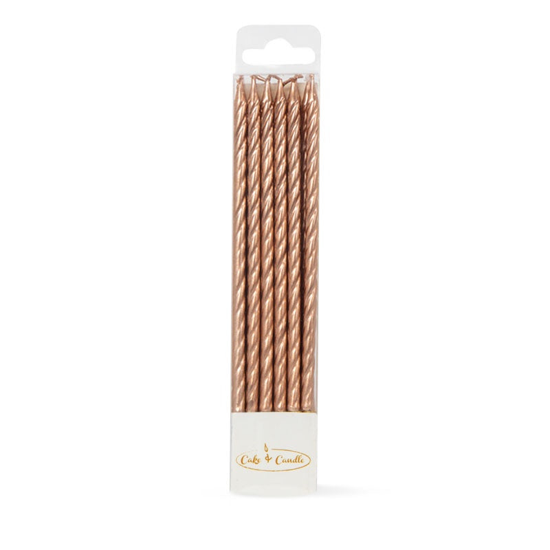 Gold Spiral Cake Candles 12pk