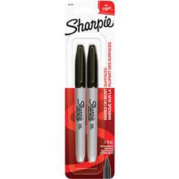 Sharpie Permanent Marker Fine Tip Black 2pk