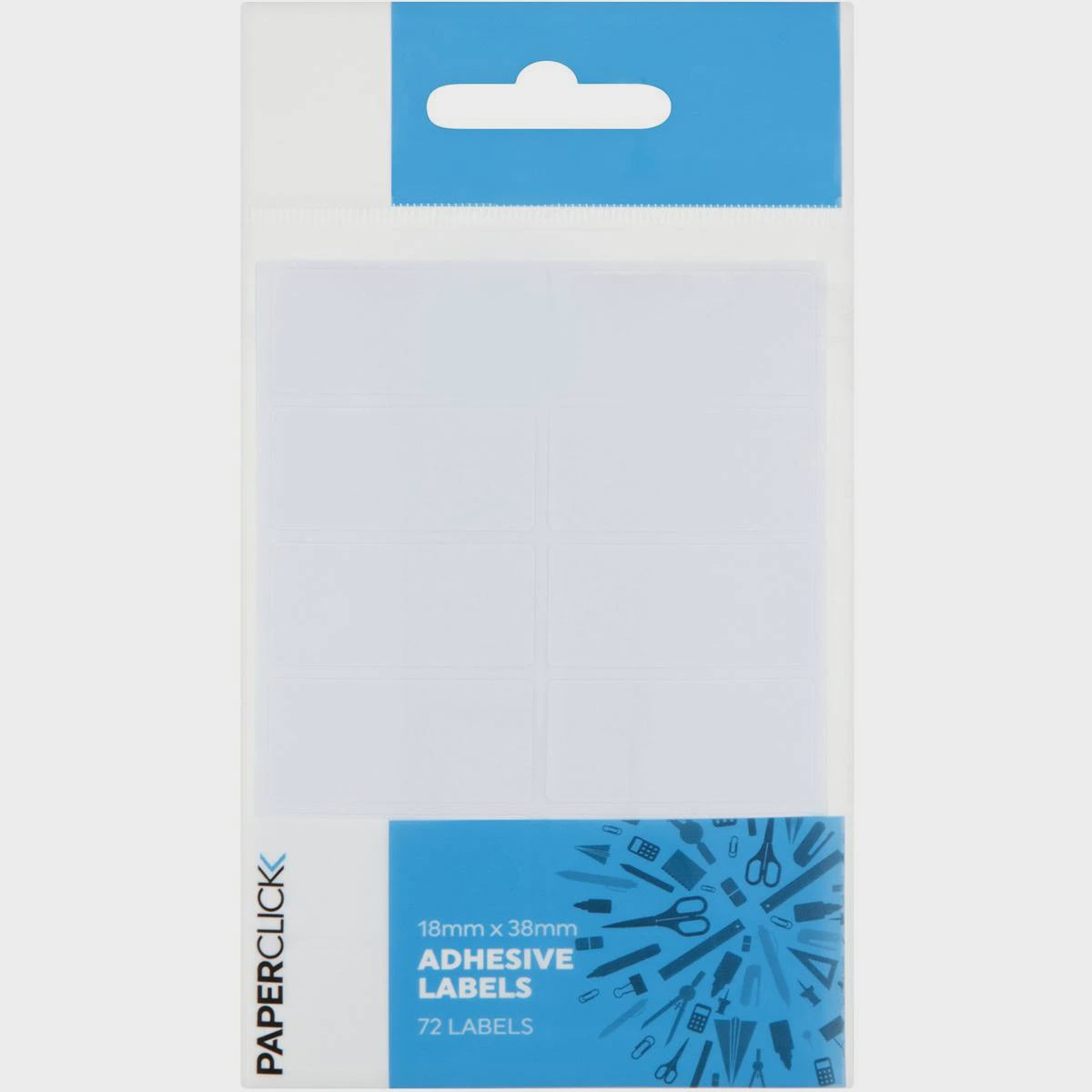 Adhesive Labels Rectangle White 18x38mm 72pk